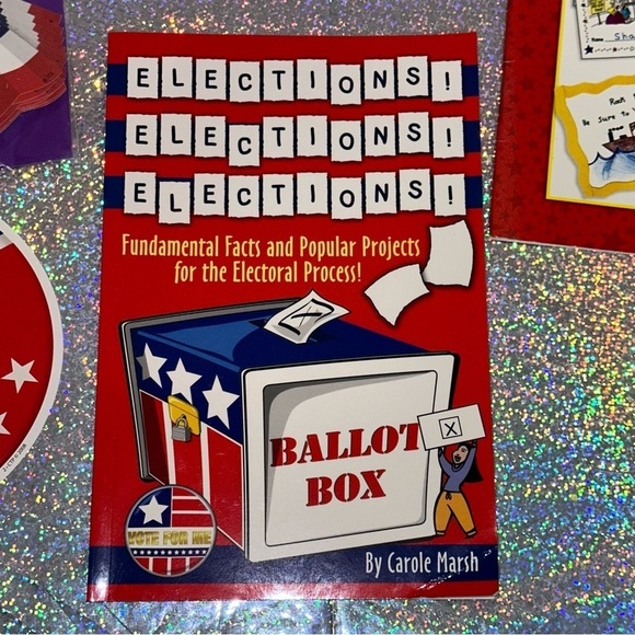 ELECTION Resources Lot of 2 Activity Books and Patriotic Bunting Accents - Picture 3 of 16